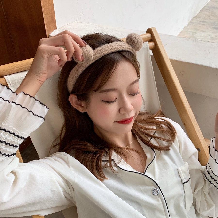 Băng Đô Cài Tóc J20112304 Vải Len Đáng Yêu Cho Nữ