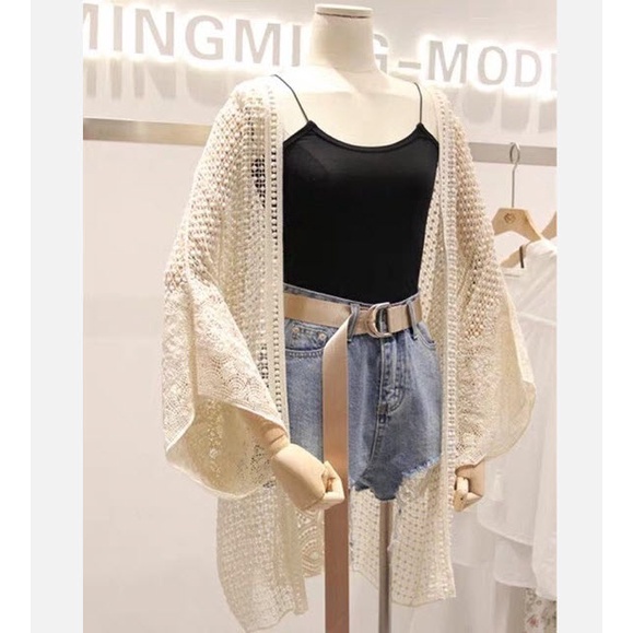 Áo khoác len bikini, Áo Kimono áo choàng đi biển #HH1368