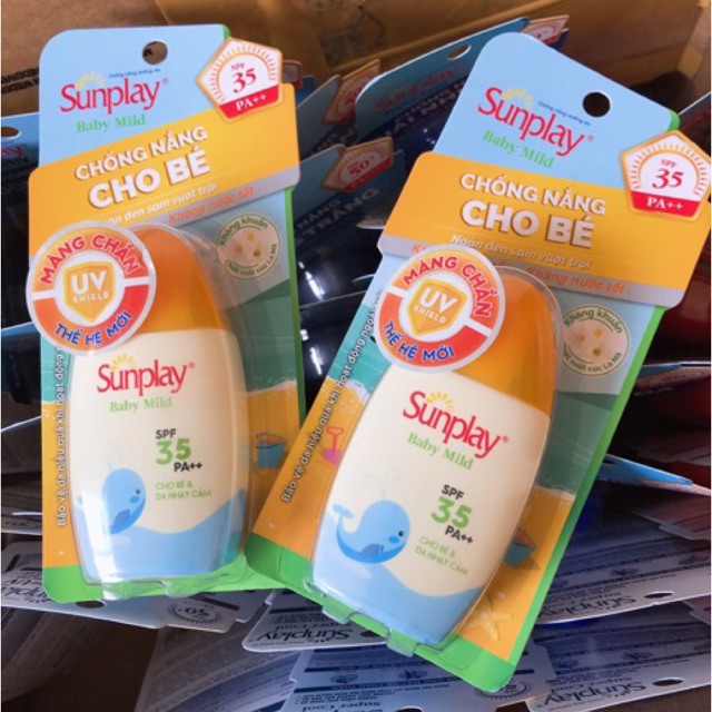 Kem chống nắng Sunplay Baby Mild SPF35+, PA++ cho bé và da nhạy cảm 30gr