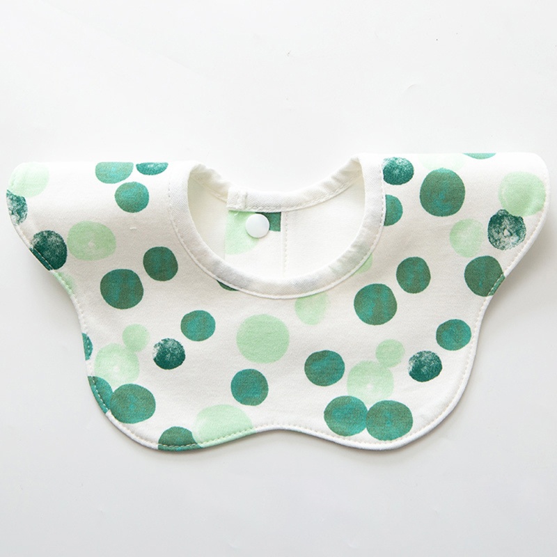 Yếm Ăn Cotton Hình Tròn In Họa Tiết Cánh Hoa Xoay 360 Độ Xinh Xắn Cho Bé Jp5