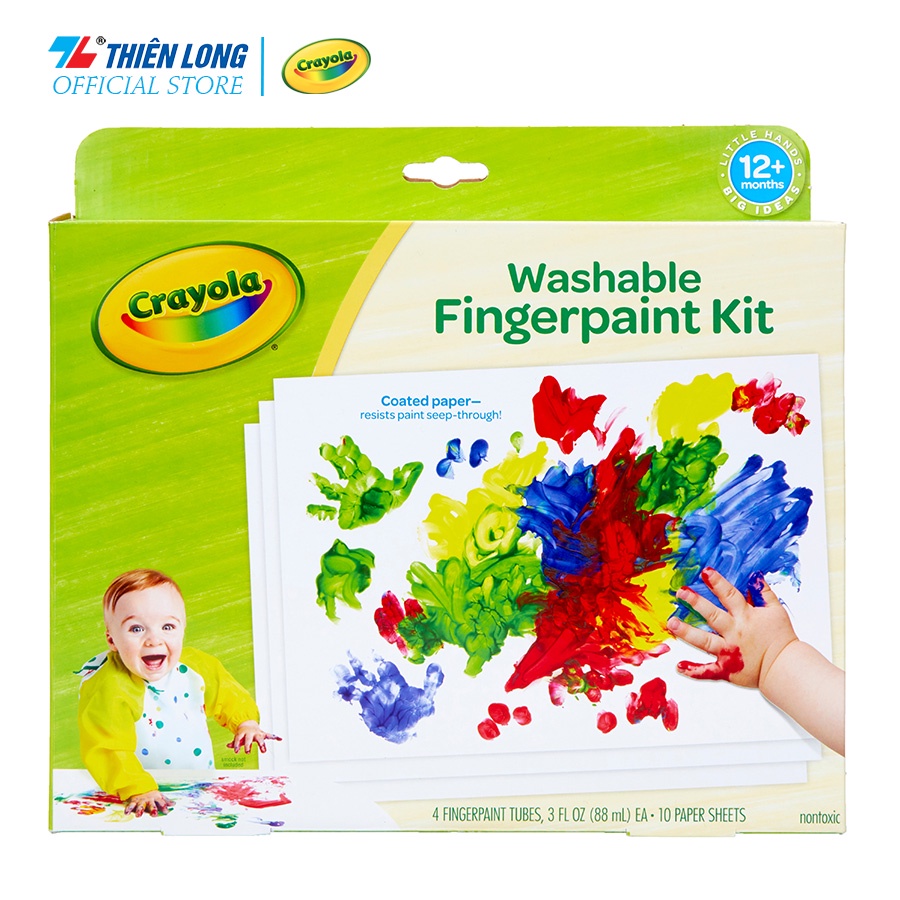 Bộ 4 màu nước cho bé có thể rửa được Crayola Washable Fingerpaint Kit
