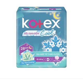 Băng vệ sinh kotex thảo dược ban đêm có cánh 4 miếng