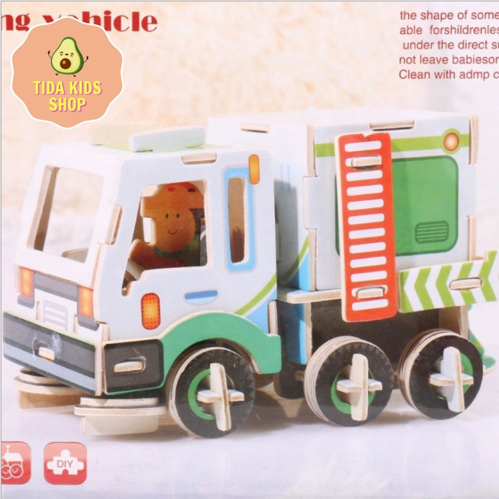 [Mẫu Mới 2021] Đồ Chơi Xe Tải Mô Hình 3D Bằng Gỗ Siêu Đẹp Cho Bé ❤ Freeship ❤ TiDa Kids Shop