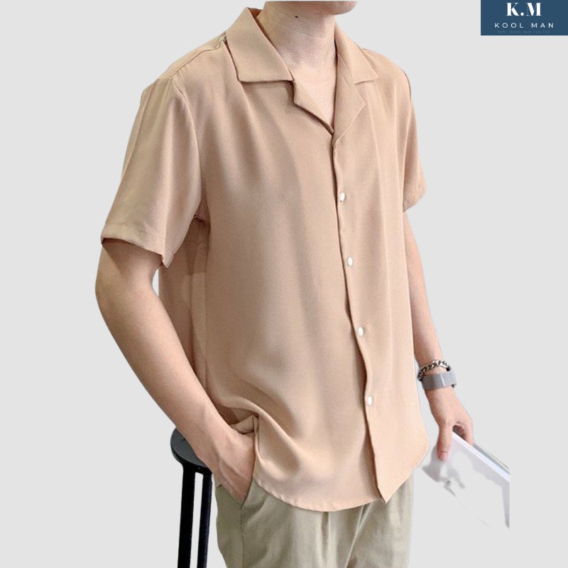 Áo Sơ Mi Cổ Vest Ngắn Tay Nam Nữ HOT, Áo Sơ Mi Kiểu Thời Trang Hàn Quốc Vải Lụa Cao Cấp Thoáng Mát KoolMan | BigBuy360 - bigbuy360.vn