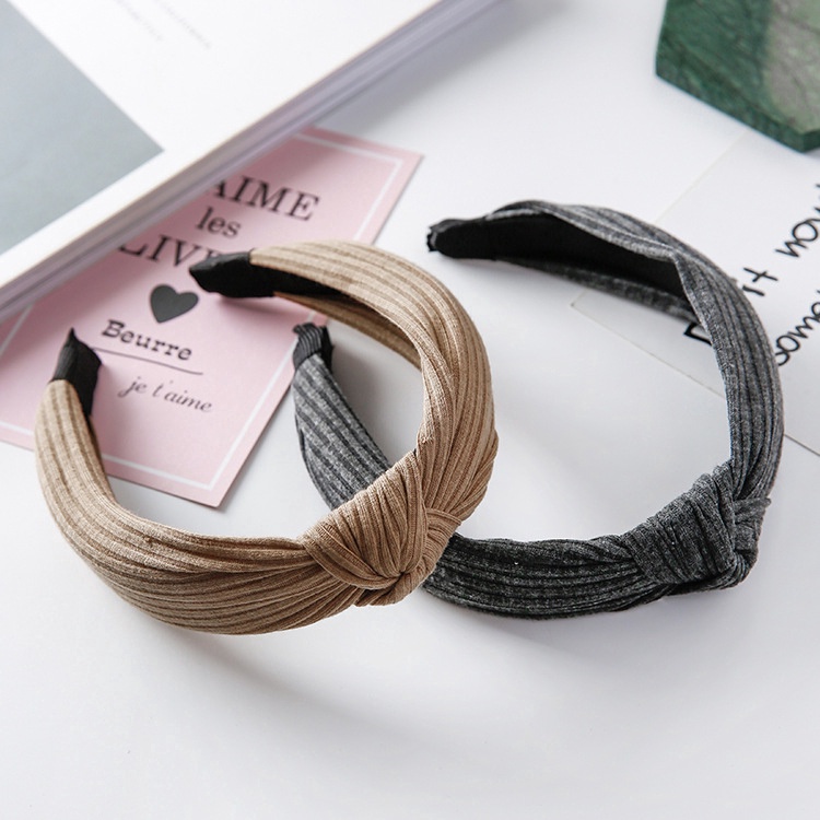 Băng Đô Cài Tóc Bản Rộng Thắt Nút Nhiều Màu Sắc Phong Cách Hàn Quốc Thời Trang Cho Nữ