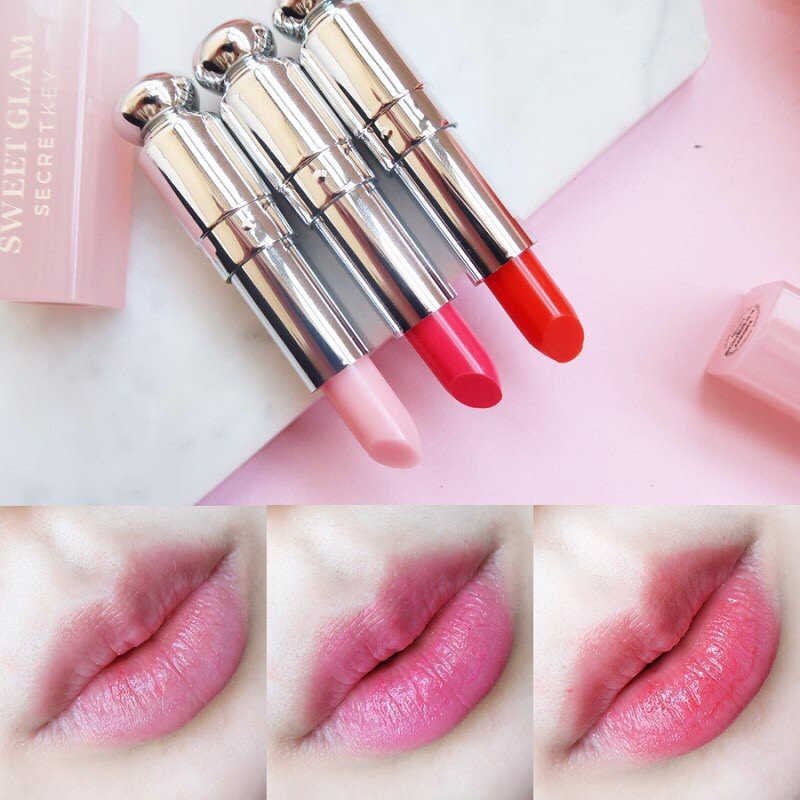 Set 3 son dưỡng môi có màu Secret Key Sweet Glam Tint Glow Mini Kit