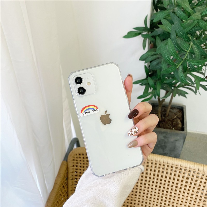 Ốp lưng iphone trong cạnh hình vuông rainbow 6plus/6s/6splus/7/7plus/8/8plus/x/xr/xs/11/12/pro/max/promax-Awifi A2-17 | BigBuy360 - bigbuy360.vn