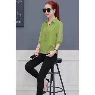 Áo sơ mi nữ tay dài sơ mi công sở dạo phố