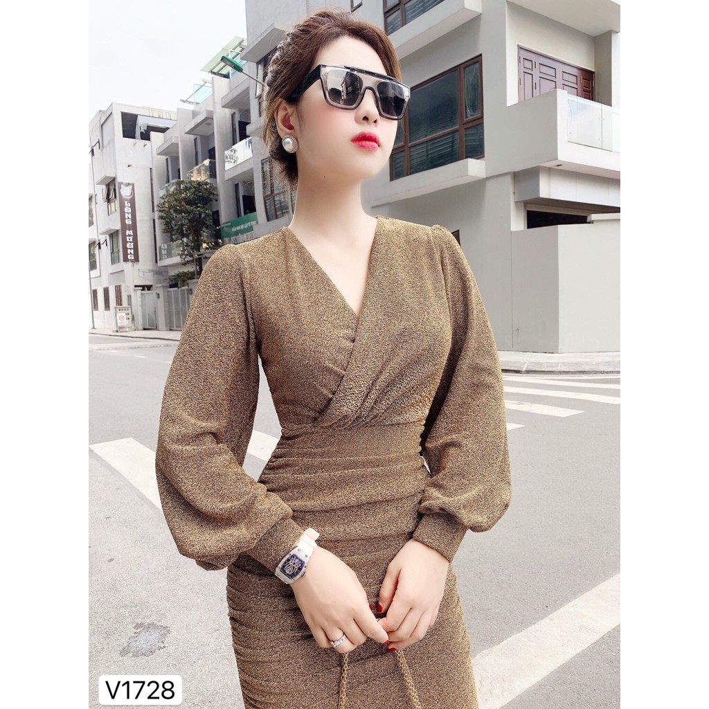 Váy body nhũ thiết kế V1728 - DVC Dolce Viva Colection Authentic ( Ảnh mẫu và ảnh trải sàn do shop tự chụp )