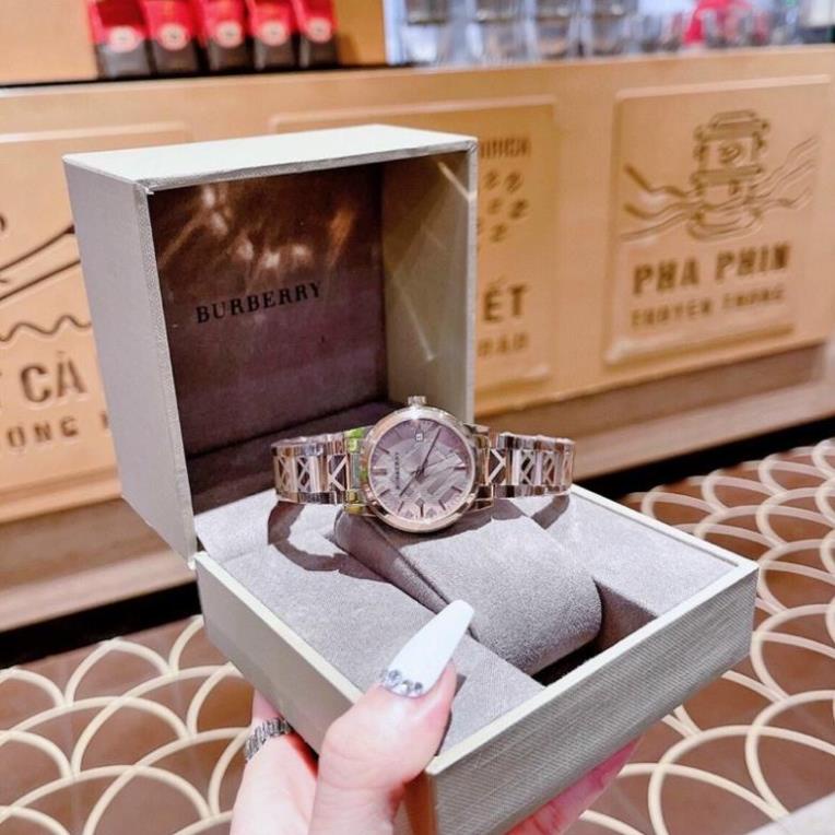 Đồng Hồ Burberry Cao Cấp Phiên Bản Dây Inox - Đồng Hồ Nữ Hàng Cao Cấp 34mm @dongho