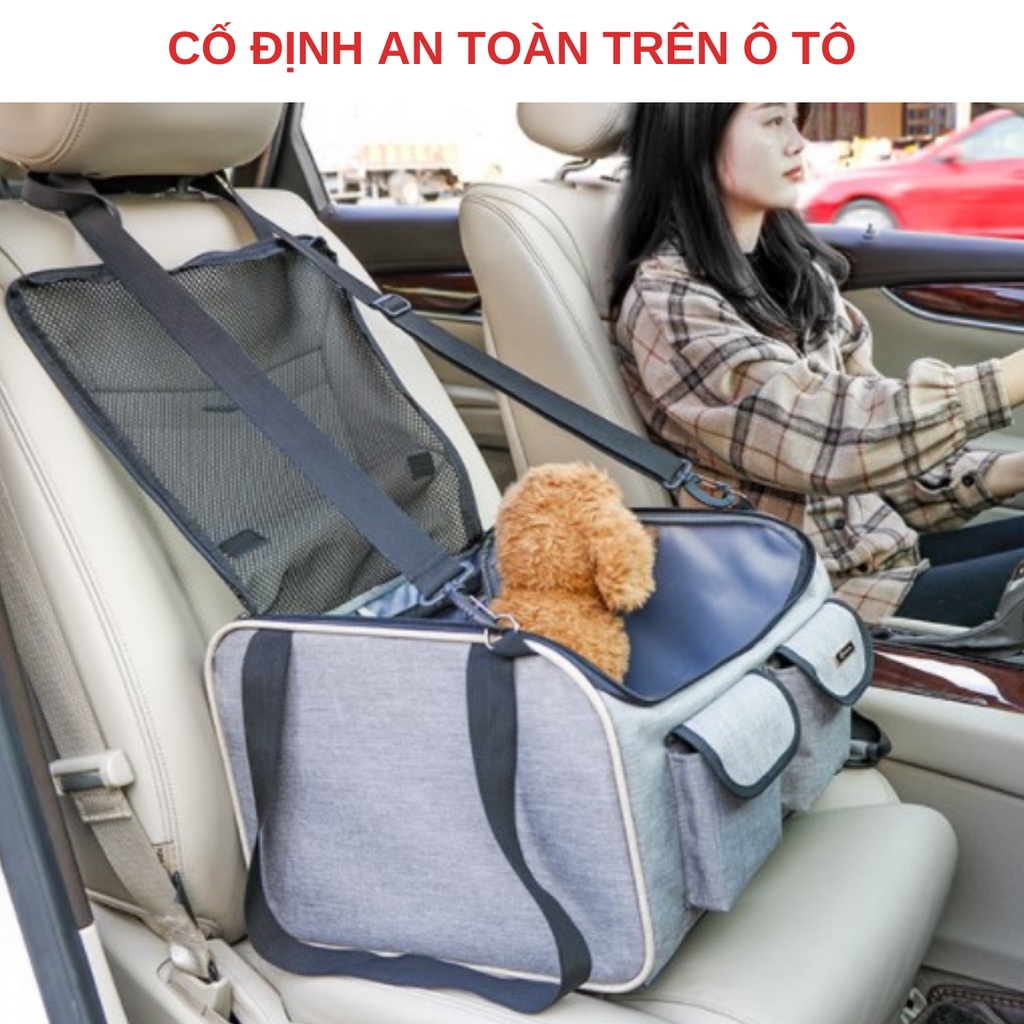 Dodopet Túi  Balo vận chuyển thú cưng cao cấp cố định an toàn trên ô tô chó mèo/ thú cảnh