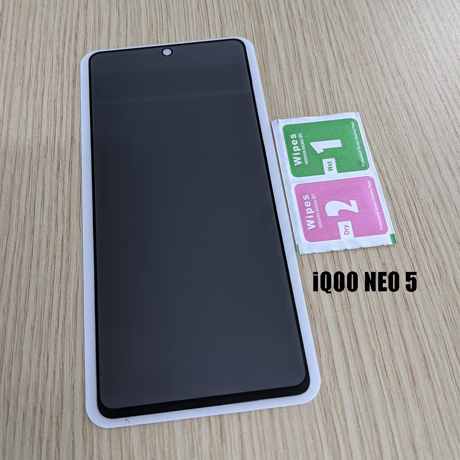 Kính cường lực chống nhìn trộm cao cấp vivo iQOO Neo 5 (tặng miếng lau màn hình)