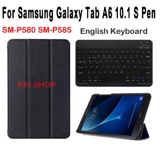 Bao da + bàn phím cho máy tính bảng Samsung Galaxy Tab A A6 10.1 2016 cõ chỗ đựng bút SM-P580 SM-P585 P580 P585