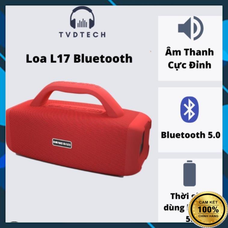 Loa Nghe Nhạc Bluetooth Boombass L17 Chính Hãng, Loa Blutooth 5.0 Xách Tay Công Suất Lớn Hỗ Trợ Thẻ Nhớ USB Audio 3.5mm