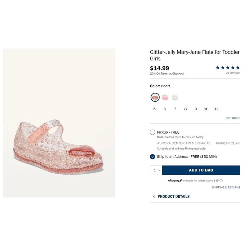 Giày nhựa thơm Old Navy size 5-11 (20-28)