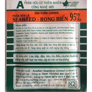 Phân hữu cơ Rong Biển Canada 95%
