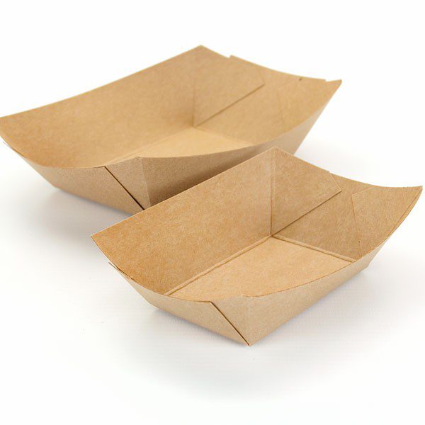 SET 100 Khay Giấy Kraft Dáng Thuyền Đa Dạng Size , Đựng Cá Viên, Đồ Ăn Nhanh bún trộn, gia vị.