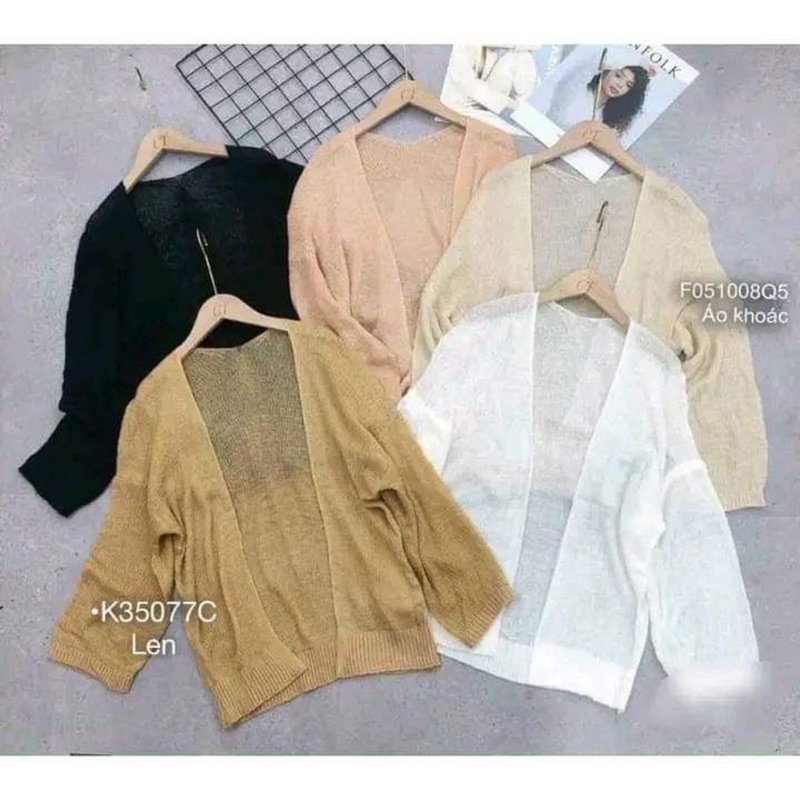 Áo khoác thu đông cardigan len mỏng nhẹ bigsize 55-110kg