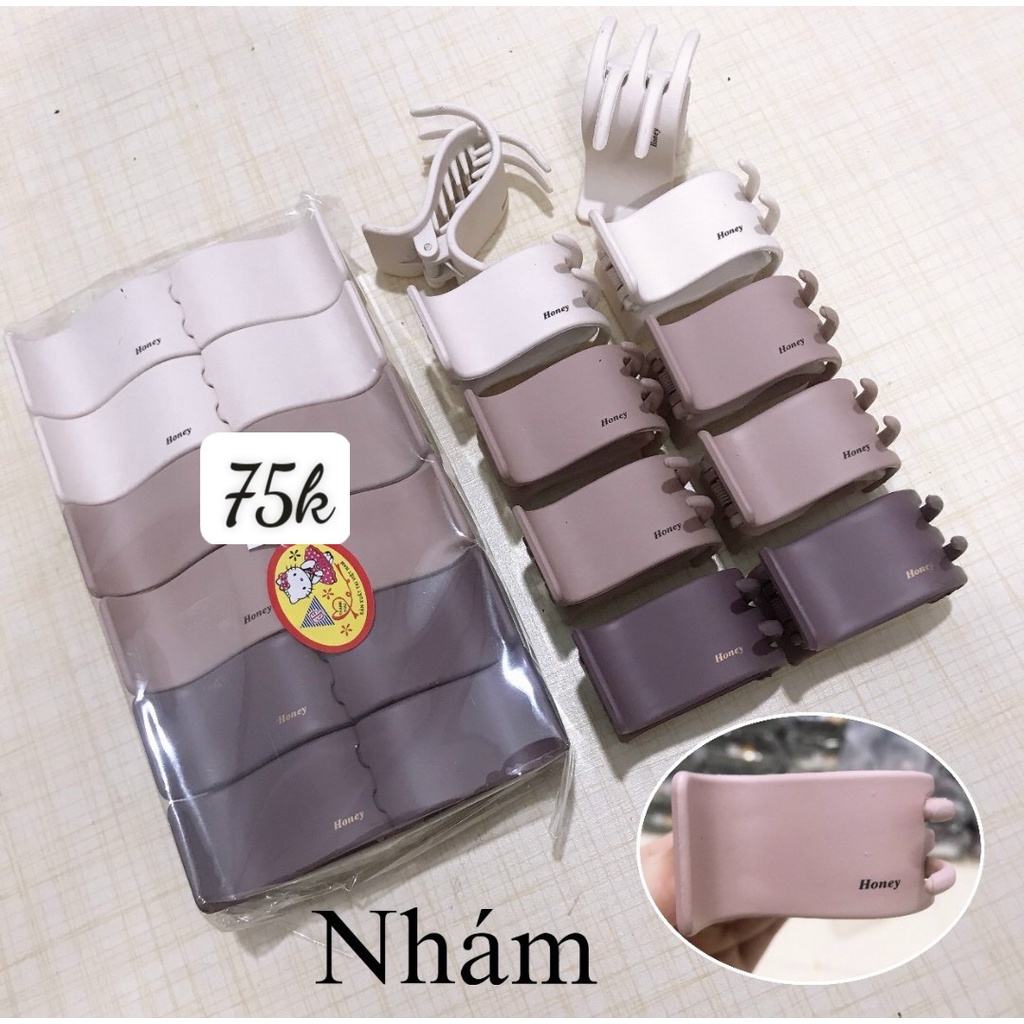 Gấp tóc bán lẻ 1 cái cho nữ màu trà sữa nhám cute 3-5 răng hàng cao cấp