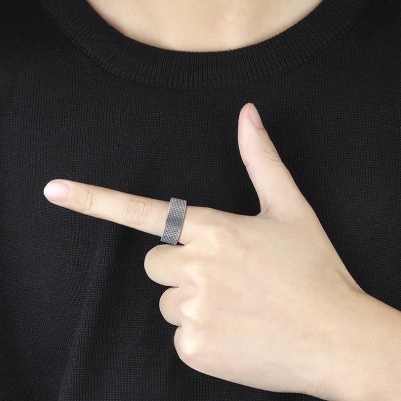 Nhẫn Inox Màu Bạc/Đen Cho Nam