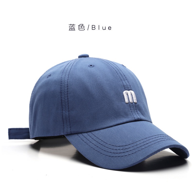 Mũ Lưỡi Trai Unisex LOPDOP Thêu Chữ M Phong Cách Thời Trang Ullzzang Hàn Quốc