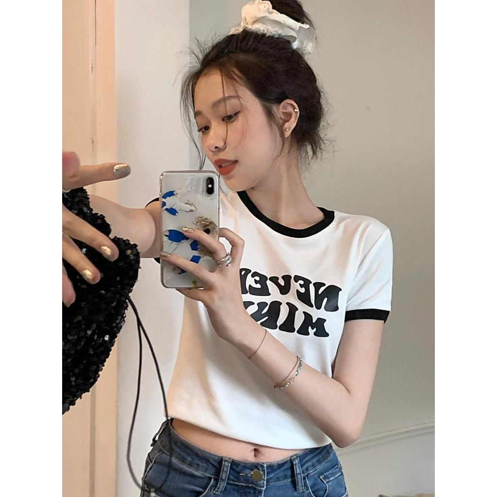 Áo Thun Cộc Tay Cổ Tròn In Chữ Mùa Hè 61659