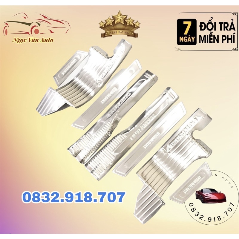Ốp bậc cửa Outlander 2018 - 2022 mẫu INOX