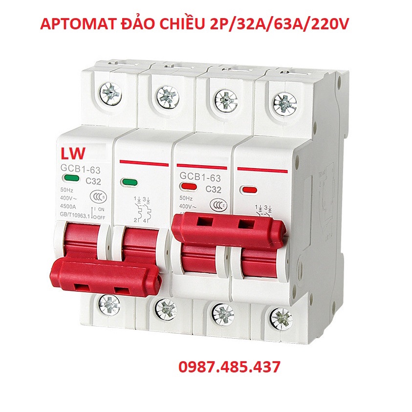 Cầu dao đảo chiều dạng Aptomat 2P 32A - 2P 63A