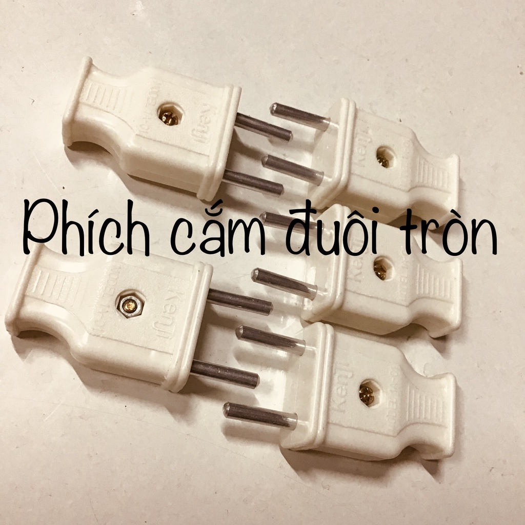 Phích cắm điện 10a 250v loại thường cho thợ - phích cắm đực chân tròn