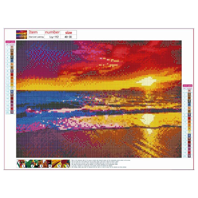 Bộ Tranh Đính Đá 5D Tự Làm Toàn Diện Hình Phong Cảnh Bãi Biển