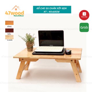 Bàn gỗ chân thang xếp gọn kích thước 40x60cm, Bàn Laptop  chân gập gọn đa năng mới lạ