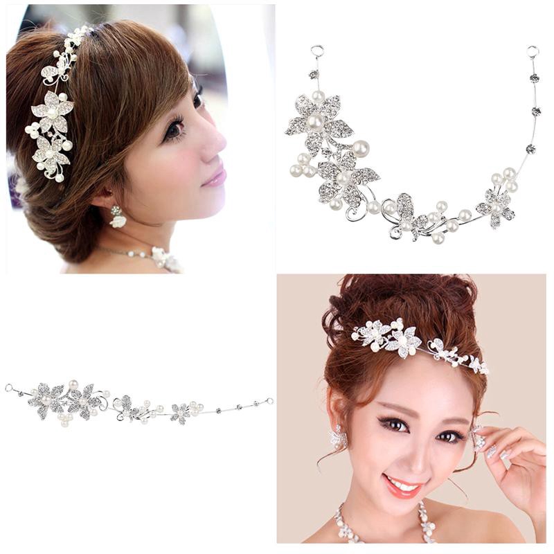 Băng Đô Hoa Đính Ngọc Trai Cho Cô Dâu