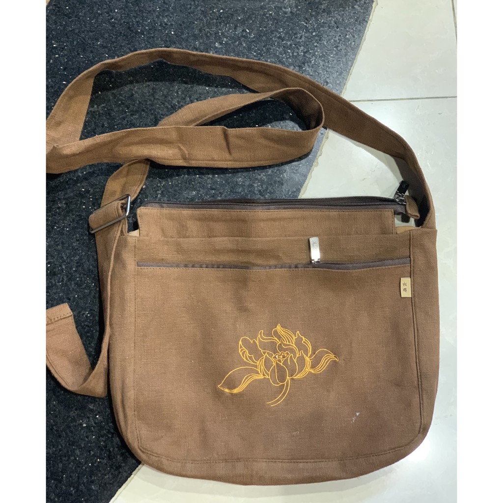 Túi xách tu sĩ Phật Tử Phật giáo 32x28cm vải bố nhập