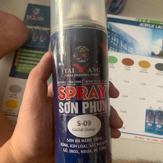 Sơn xịt Taiyang dành cho bề mặt inox, gương, sắt mạ kẽm, nhựa, bê tông, gỗ - 1(không cần sơn lót)