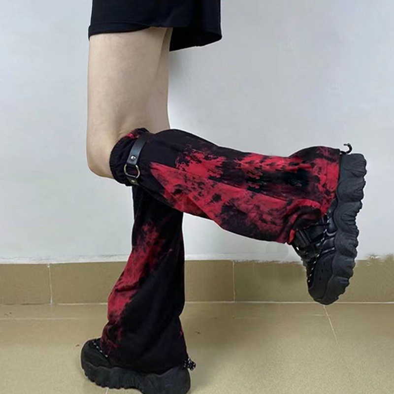 Vớ ống loe co giãn giữ ấm chân màu gradient phong cách Harajuku punk Nhật Bản cho nữ