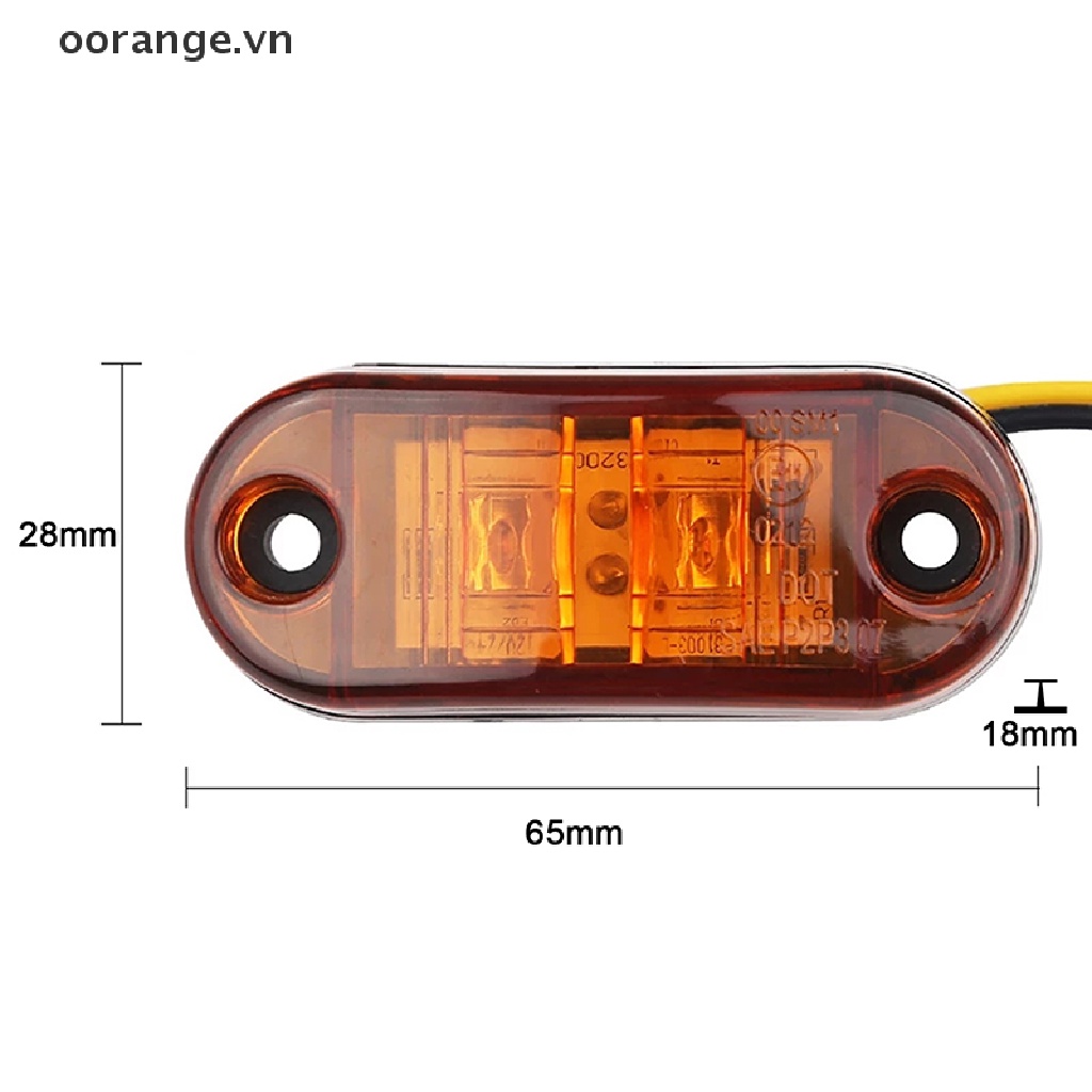 Đèn cảnh báo hình oval 12v 24V gắn hông xe tải chuyên dùng nhiều màu sắc