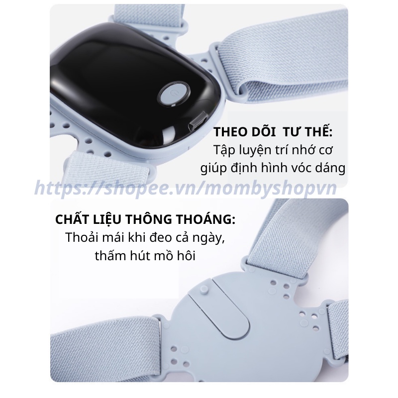Đai chống gù SMART POSE, Đai chống gù lưng cảm biến báo rung, đếm số lần sai tư thế, Bảo hành chính hãng