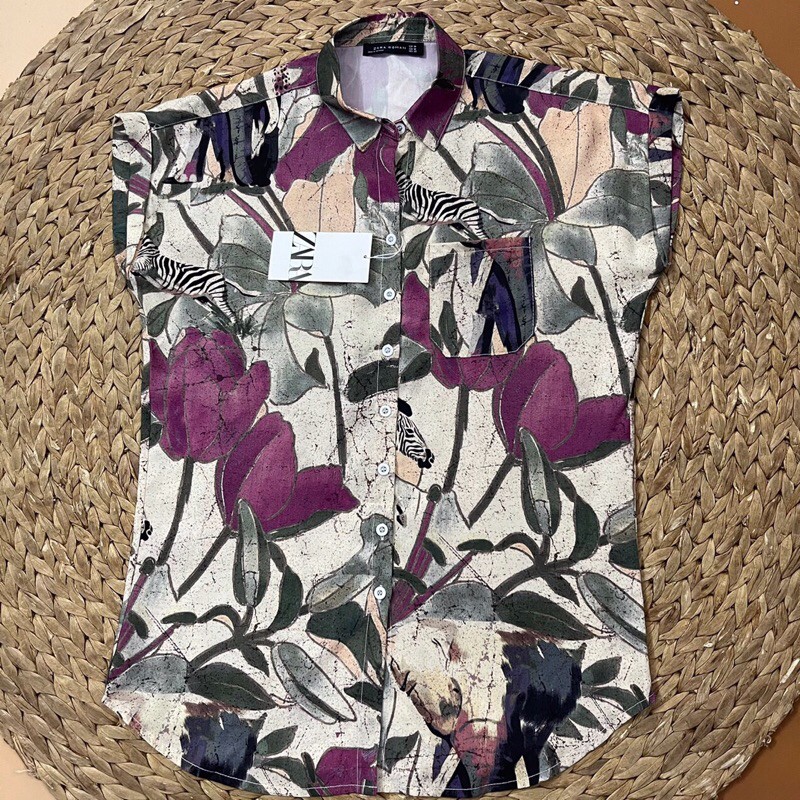 Áo sơ mi Zara hoa tay con