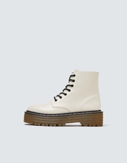 Boot đế bệt màu trắng Pull&bear authentic