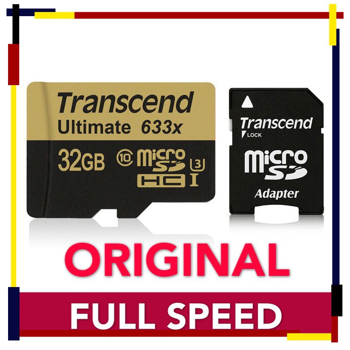 Thẻ nhớ Micro SD Transcend với dung lượng 8GB/16GB/32GB/64GB tuỳ chọn