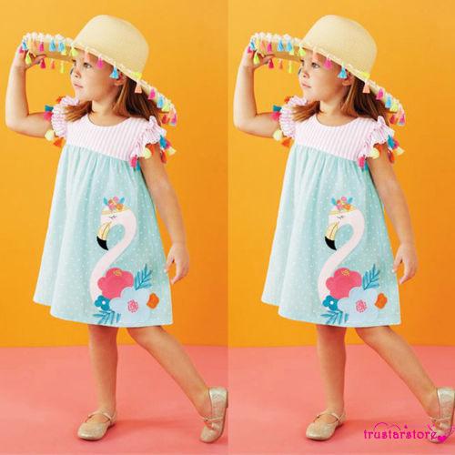 Đầm xòe không tay họa tiết dễ thương cho bé gái