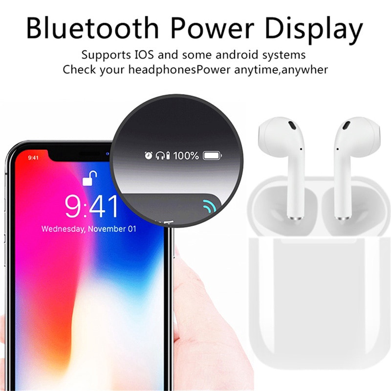 Tai nghe bluetooth không dây TWS nút cảm ứng âm thanh HIFI có mic đàm thoại