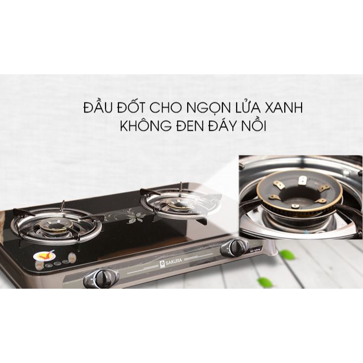 Bếp gas Sakura SA-650G Hàng trưng bày +Tặng dây gas,Tiết kiệm gas Đầu đốt bằng đồng thau