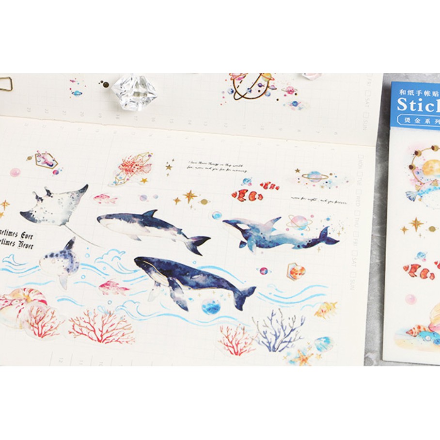 Sticker Stick me có ánh kim Chàng trai đại dương