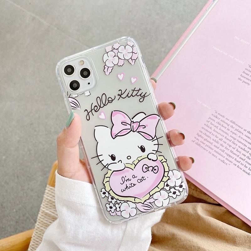 Ốp Lưng Case Iphone Dẻo  Hello kitty hồng Trong Không Ngả Màu 7g/8g/7Plus/8Plus/X/Xs/Xsmax/Xr/11/11Pro/11Promax/12/12pr