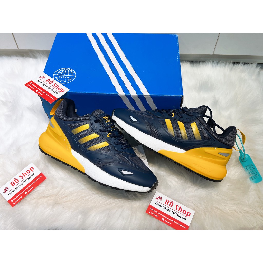 GIÀY THỂ THAO NAM NỮ ADIDAS ZX 2K BOOST CREW BLUE YELLOW CORE BLACK (FULL BOX+ HÌNH THẬT+PHỤ KIỆN)