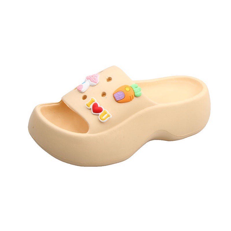 Dép bánh mì cross nữ đế cao IUU, dép sục nữ nam duet hàn quốc kèm Sticker cao 6 CM hot trend 2022