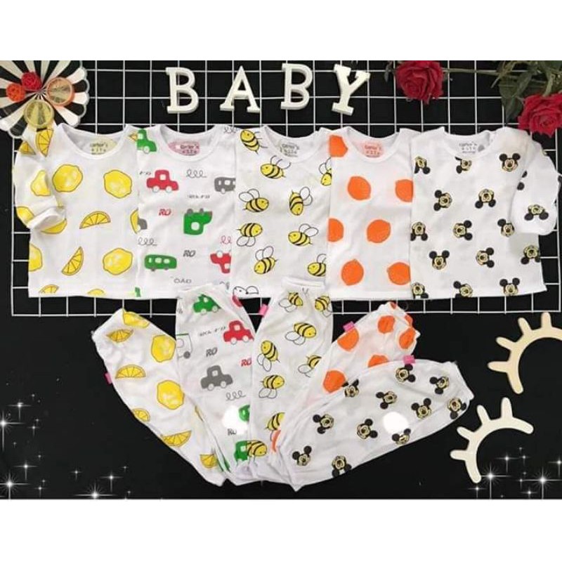 bộ cotton dài tay cho bé