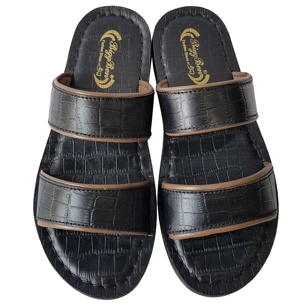 Dép Nam Quai Ngang Da Bò Thật BIGBEN Cao Cấp DN337