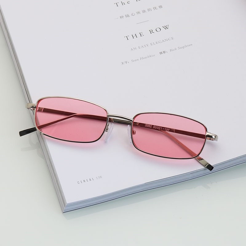 Kính chữ nhật kim loại chắc chắn hot tiktok C6 chống ánh sáng xanh, UV400  Jolie eyewear